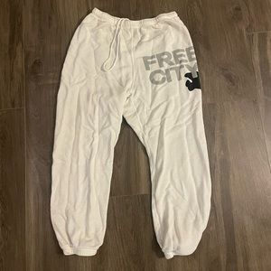 White Free City Logo Sweatpants